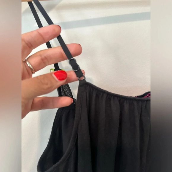 Betsey JohnsonY2k Black Night Gown Size Small Black T406 - Picture 9 of 12